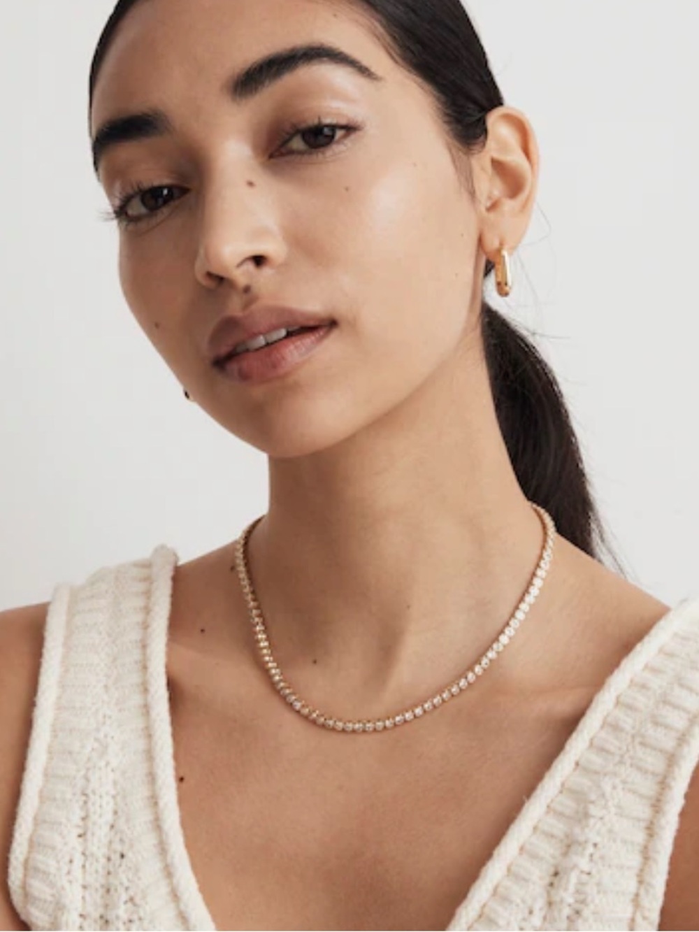 Madewell The Tennis Collection Bezel Crystal Necklace